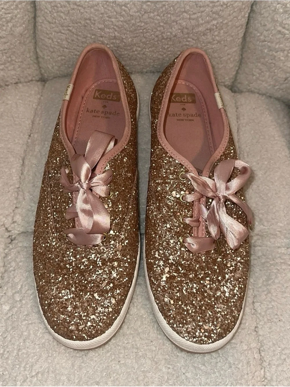 Kate Spade X Keds New York Rose Gold Glitter Sneakers